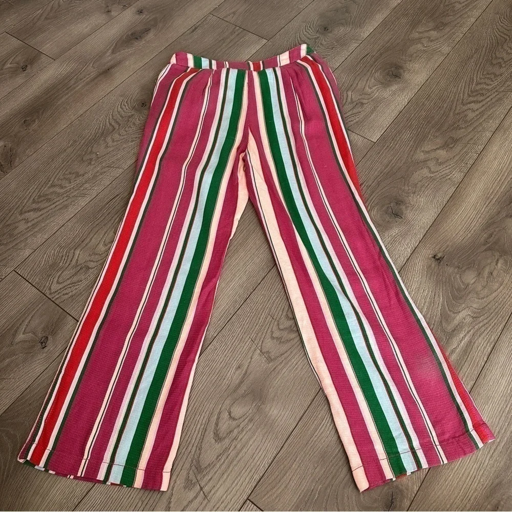 Free People La Paz Crop Flare Striped Pants size 2